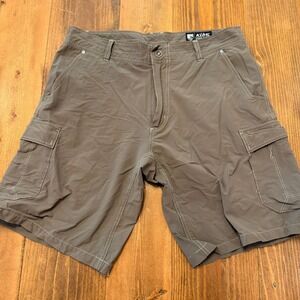 Kuhl Cargo Shorts Mens 34 Nylon Stretch 10" Outdoor Hiking Trail Utility Brown